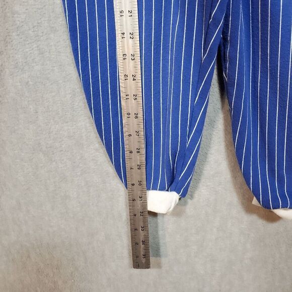 Fun Kins Romper Kids 4T Blue Striped Fleece Lined Baseball Sports One Piece - Picture 4 of 10